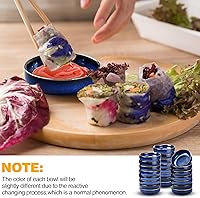 Vista 2 de Roshtia 30 platos de cerámica para salsa de soja de 3.5 pulgadas, cuencos de porcelana de 3 onzas, multiusos, pequeño, vajilla para condimentos, Azul