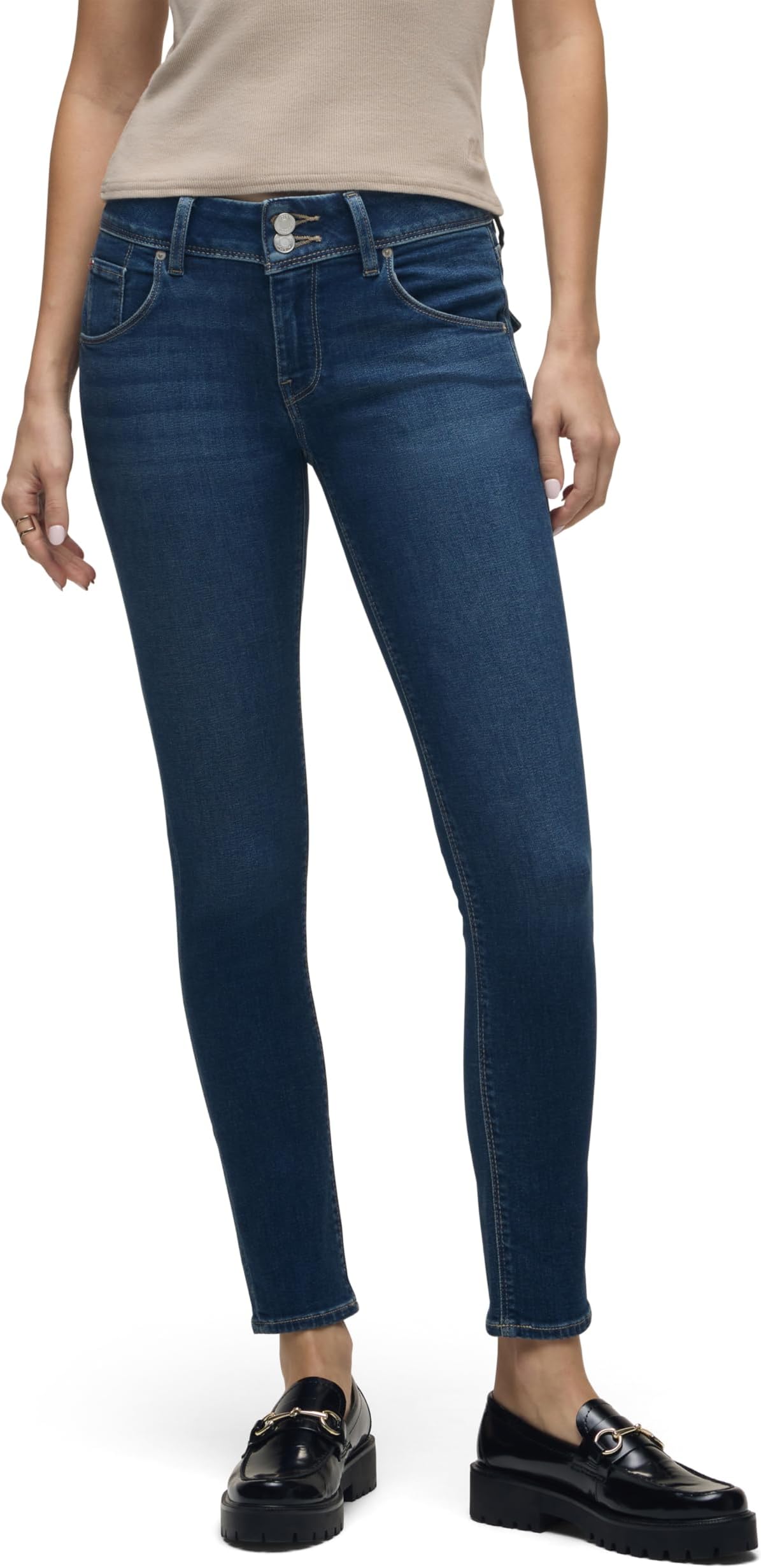 HUDSON Jeans Women's Collin Mid Rise Skinny Jean, with Back Flap Pockets