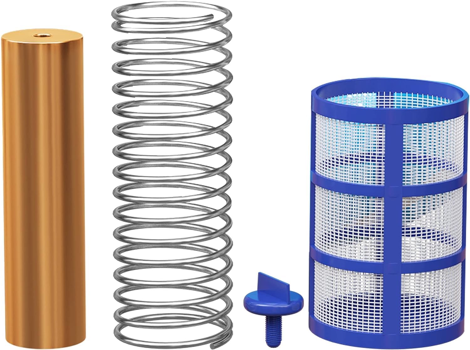 LUXTOR Solar Pool Ionizer Parts with Copper Anode, Spring, Basket Screen, and Wing-Screw| Copper Pool Ionizer Replacement Set