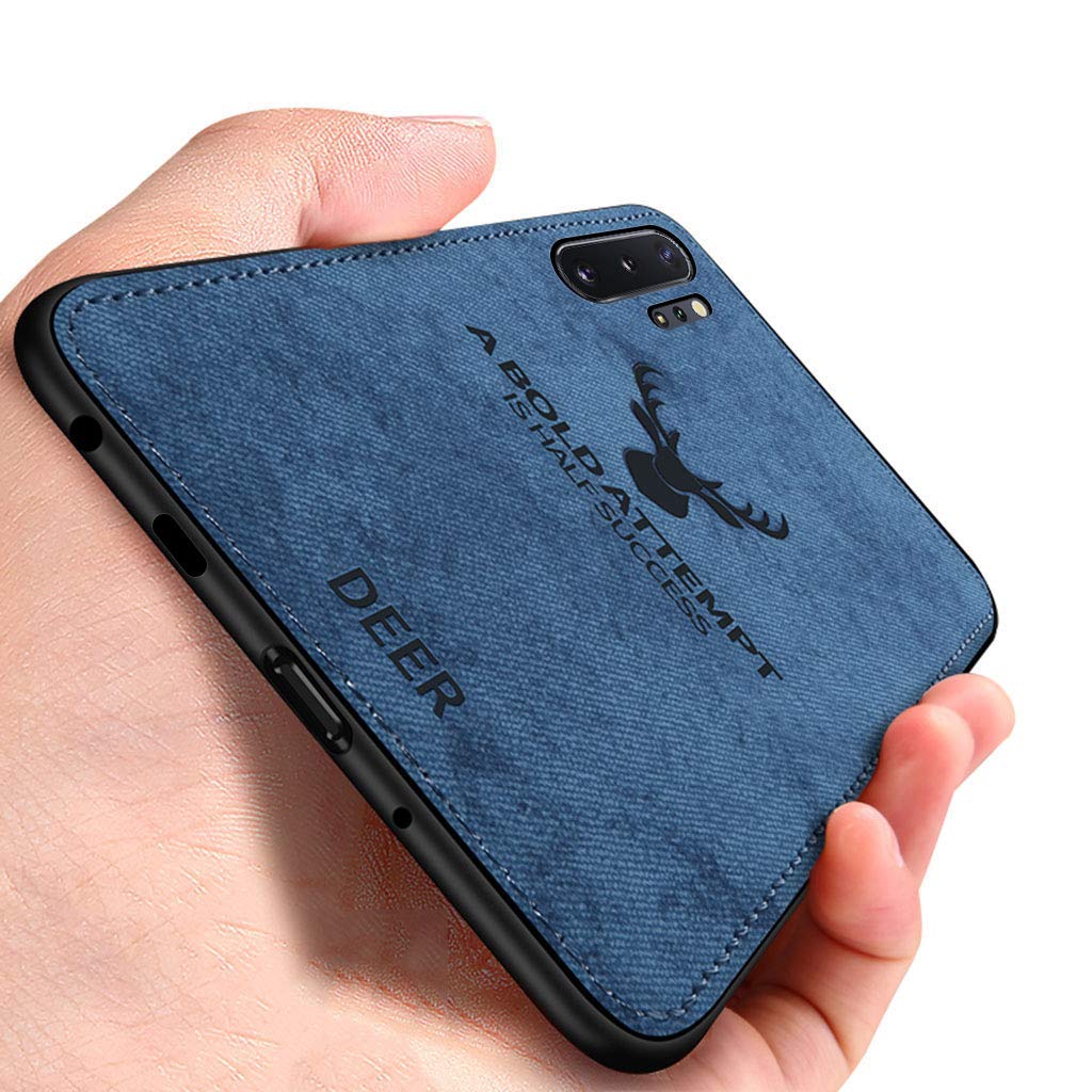 Navnika® tranding Deer Series Hybrid Fabric Samsung Galaxy Note 10 Plus Back case Cover | Flexible & Shockproof | inbuilt Anti-Slip Grip | Designer case | Camera Protection (Blue) - Blue (B08NWY3DVW) Amazon Price History, Amazon Price Tracker