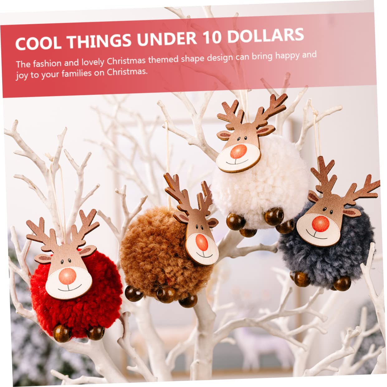 MAGICLULU 5 Sätze Weihnachtsbaum-anhänger Weihnachtsschmuck Girlande Christbaumanhänger Weihnachtsbaumanhänger Baum Hängende Ornamente Holzfilz Elch Weihnachtsdekoration Gefühlt 4 Stück * 5