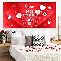 Vista 85 de Cartel de fondo personalizado para el día de San Valentín, decoración de San Valentín, letrero de vinilo con texto en inglés "Be My Valentine