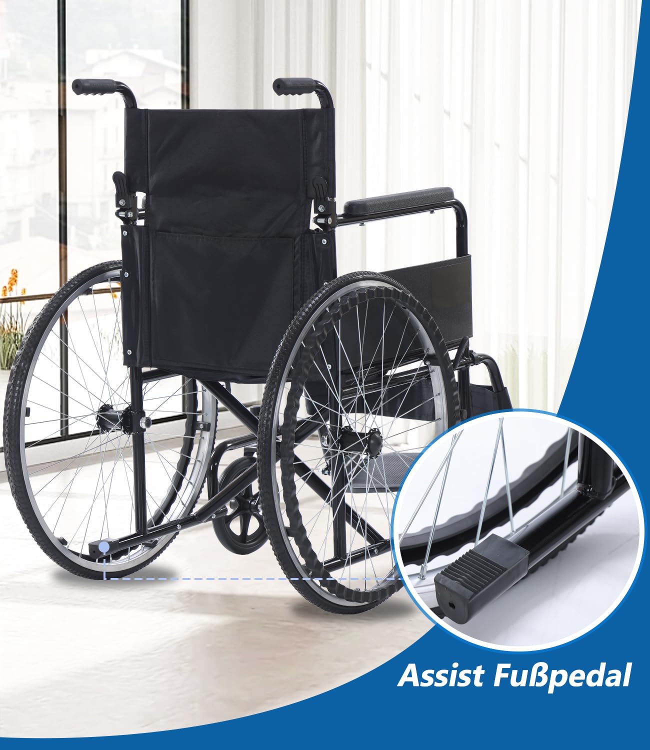 Fauteuil roulant portable, léger, pliable, poids : seulement 13 kg, support de fauteuil roulant de transport, 120 kg, avec poignée télescopique