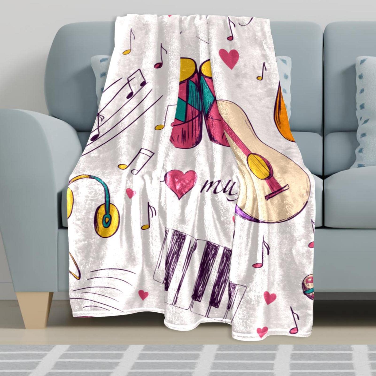 Coperta in pile per strumenti musicali sfocati in peluche leggero