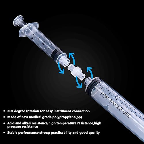 Miniatura 3 de 25 piezas de conector Luer Lock a Luer Lock, junta de transferencia de jeringa a jeringa Luer hembra, acoplador adaptador de jeringas PP (25)