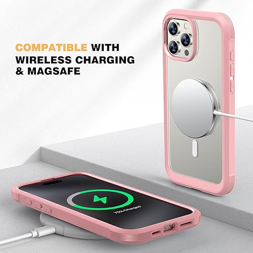 Miniatura 3 de Diaclara Funda magnética para iPhone 15 Pro Max compatible con MagSafe protector de pantalla integrado antiarañazos y protector de cámara, funda de