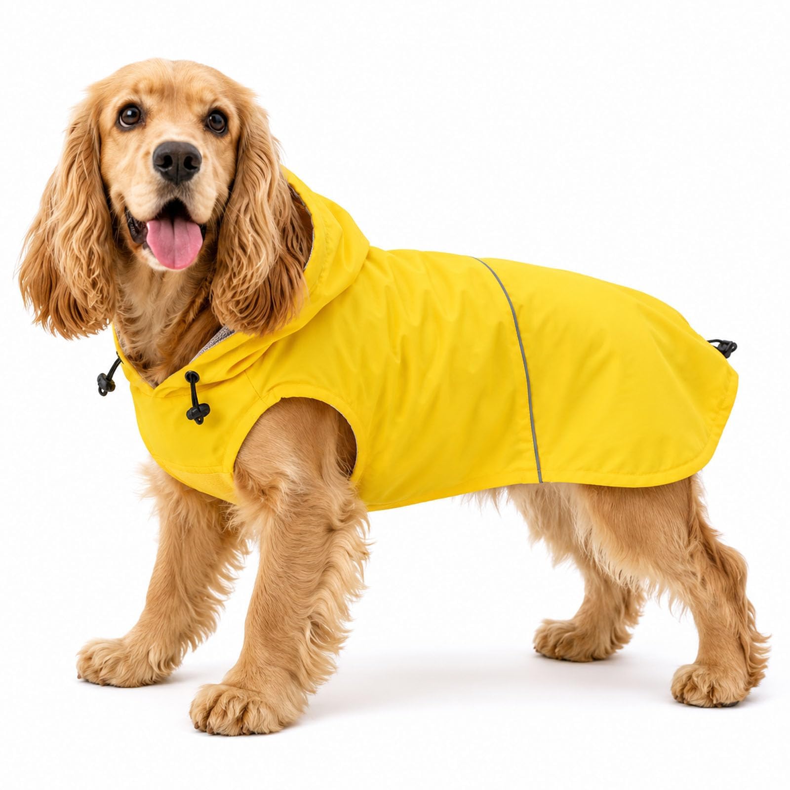 Morezi Dog Raincoat, Waterproof Dog Rain Jacket with Hood & Harness Hole