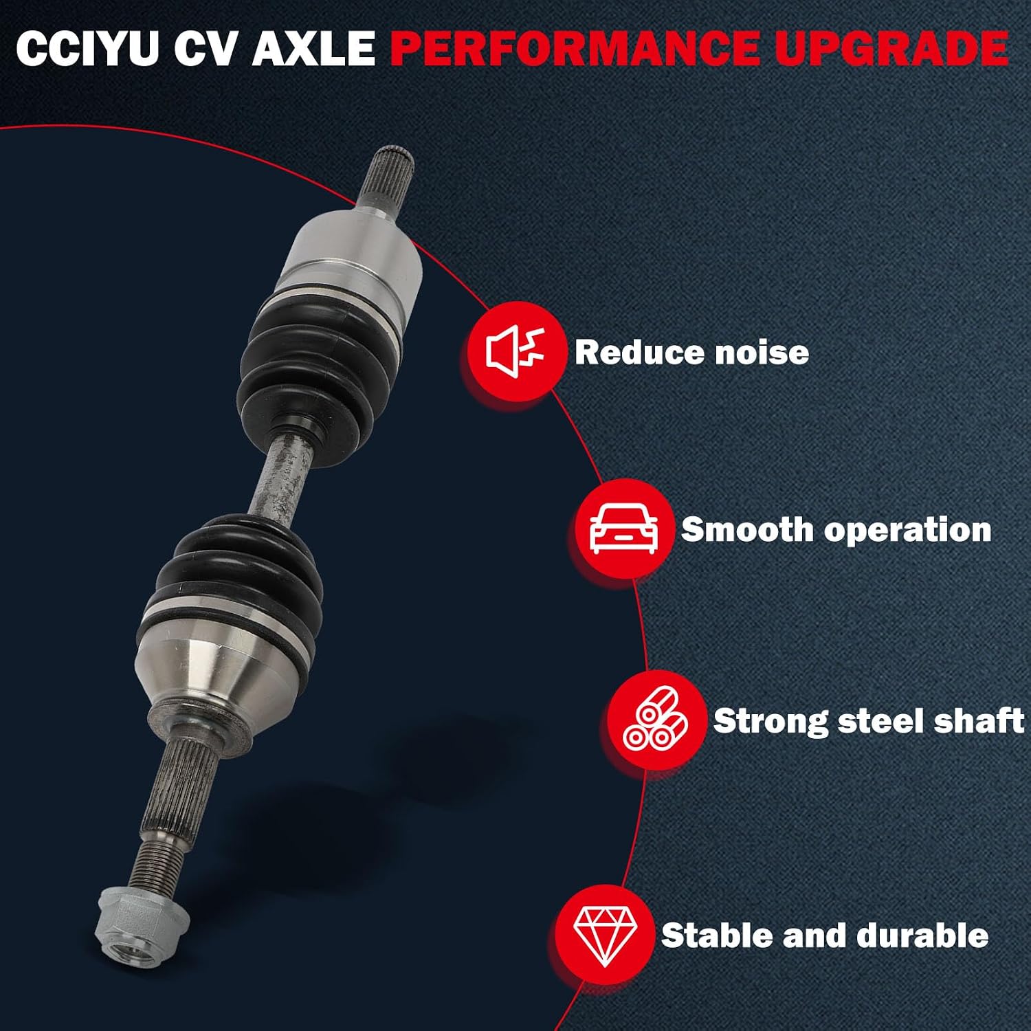 CCIYU CV Axle Shaft Assembly for Chevrolet Colorado 2004-2012, for GMC Canyon 2004-2012 & for Isuzu i-350 / i-370 2006-2008 – Front Left or Right - Replace# 66-1418