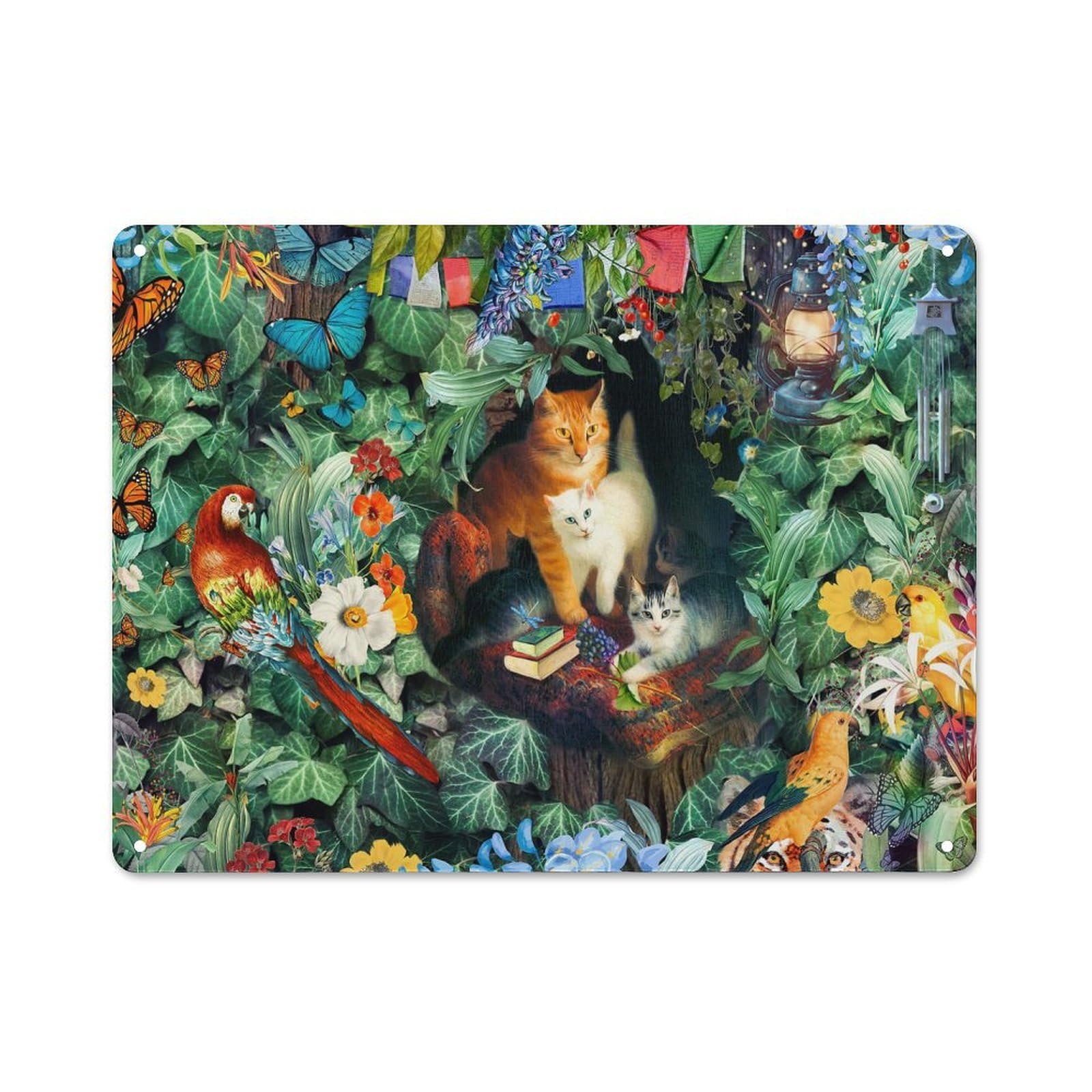 Junmoney Style-6-4-1 Summer Hideaway Loft Style Metal Wall Decor 30X40cm, Decorative Metal Plaque For Loft, Studio, Office Or Creative Room