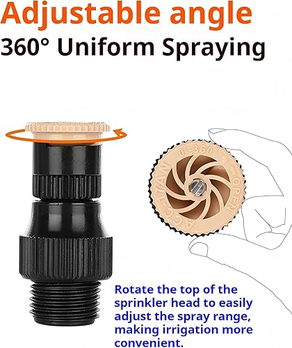 Miniatura 3 de Aspersor ajustable de 360 para césped y jardín, sistema de rociadores de ABS duradero para césped, patios y macizos de flores, diseño conectable