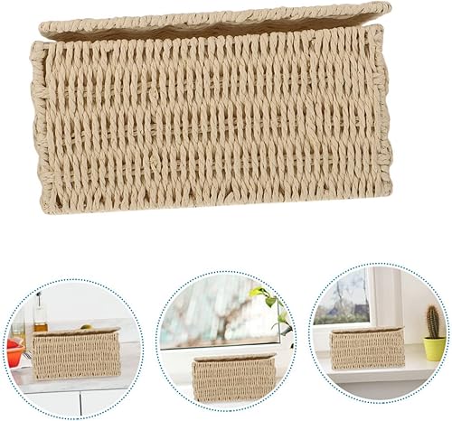 Miniatura 8 de CHILDWEET Cesta de almacenamiento de mimbre beige de 59.1 in con tapa, cesta multiusos para el hogar, niños, oficina, decoración, organización