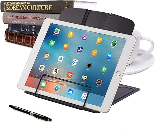 Miniatura 8 de MSDADA - Soporte de libros, para leer en el escritorio, de metal, ajustable, para documentos, transportable, resistente, ligero, para tabletas,