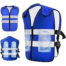 Cooling Vest for Men&amp;Women,Reflective Ice Vest with 20 PCS Reusable Ice Packs,Adjustable Cool Jacket for Mascots,Motorcycle,MS,Working,Fishing,Cycling,Running,Cooking in the Heat