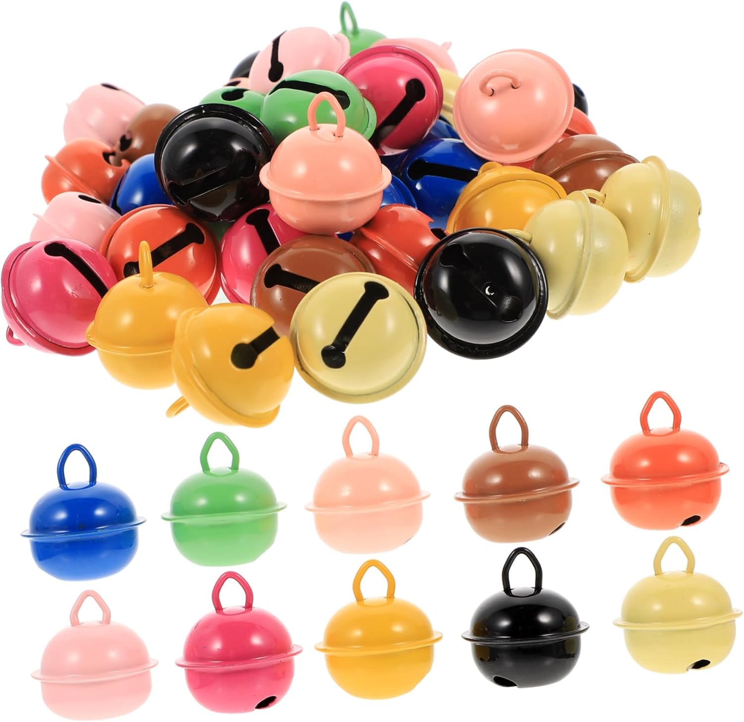 ABOOFAN 160pcs Craft Bells Wear-Resistant DIY Jingle Bells for Christmas Tree Wedding and Party Decorations Vibrant Multi-Color for Creative Projects