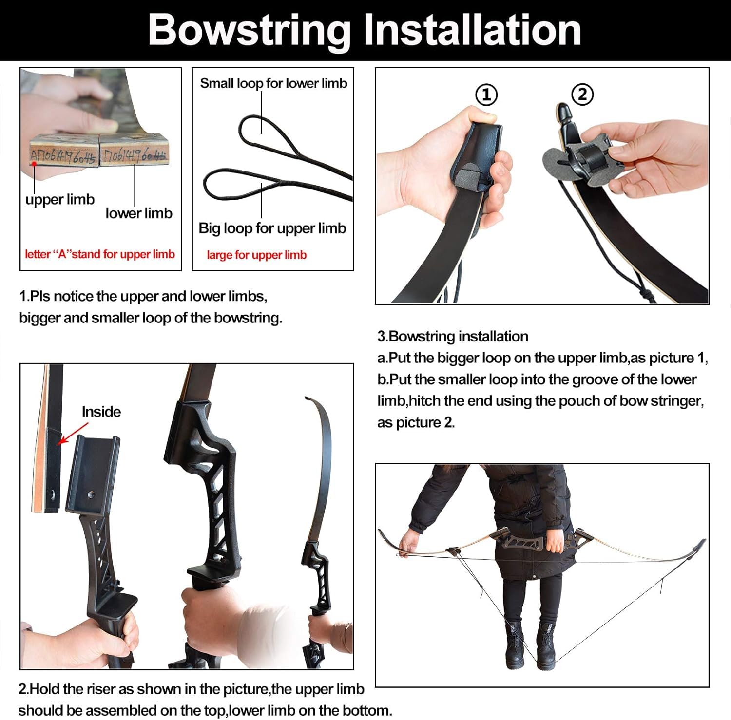 57" Recurvebogen Pfeil und Bogen Set für Erwachsene Rechte Hand 30-60LBS Jagd Longbow Set für Die Jagdpraxis Outdoor-Sportarten