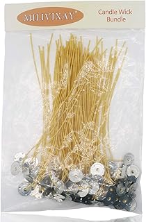 8 Inch Hemp Wick,100 Piece Hemp Candle Wicks, Pre-Waxed by 100% Natural Beeswax & Tabbed, Beeswax Wicks for Candle Making.