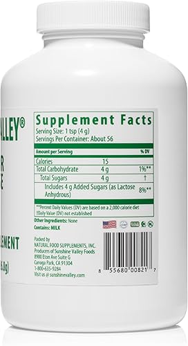 Miniatura 9 de Sunshine Valley Polvo seco de lactosa (vertido libre de flujo), edulcorante natural y potenciador de hornear, azúcar en polvo para cocinar y mezclas