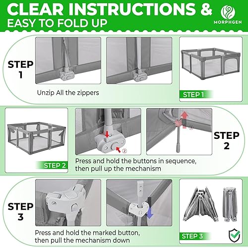 Miniatura 5 de Corralito portátil para bebés, corralitos de juego para bebés y niños pequeños, valla de malla transpirable, patios de juegos para bebés para