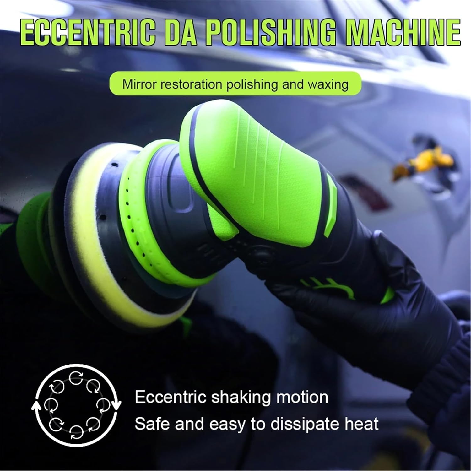 Electric Polisher, Car Eccentric Polisher Scratch Paint Grinding Repair Vibration Polisher Vibration Waxing Beauty Instrument,Buffer