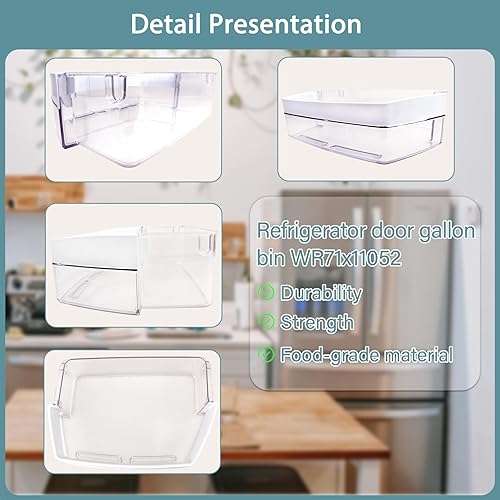 Miniatura 6 de WR71X11052 - Contenedor de galón para el lado derecho compatible con refrigerador GE, reemplaza 2692216, AP5669350, PS6883671, EAP6883671, 239D2487,