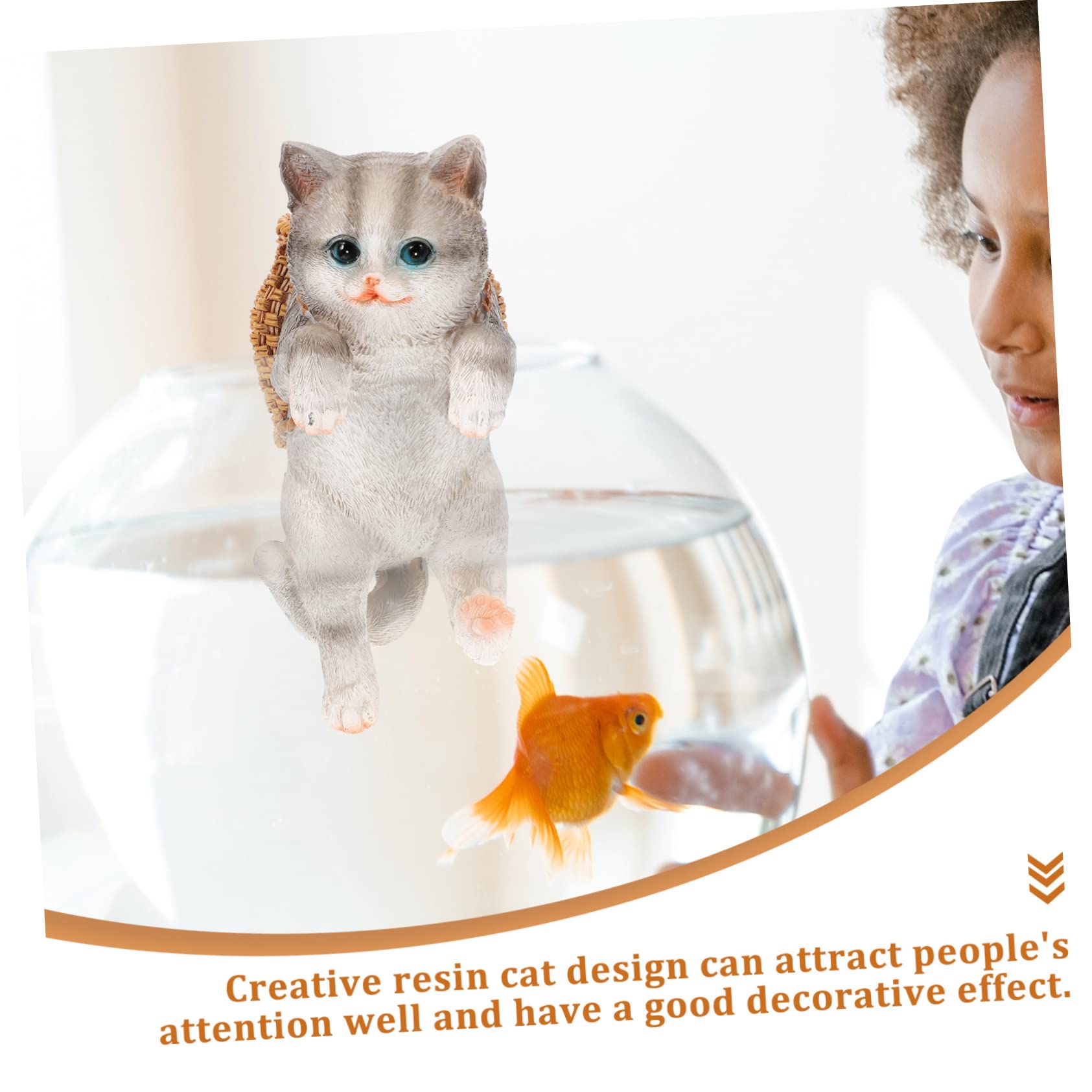 Happyyami 3piezas Figurita De Gato Colgante para Acuario Adorno Decorativo De Pequeño para Peceras Accesorio De Acuario Modelo De Gato Simulado