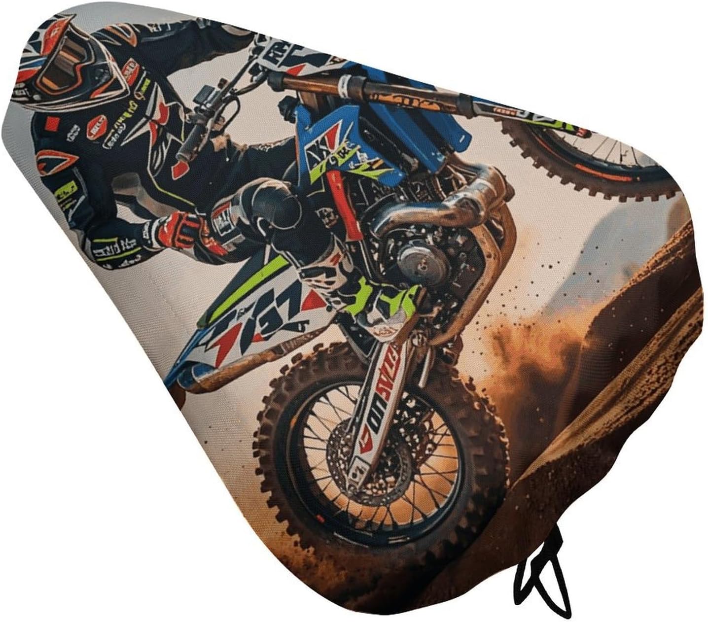 Sport Motorcycle Motocross Bike Seat Cushion Waterproof Road Bike Seat Cover for Women Men Comfort Bicycle Seat Rain Cover with Drawstring Padded Mountain Bikes Saddle Fit for Exercise Stationary Bike