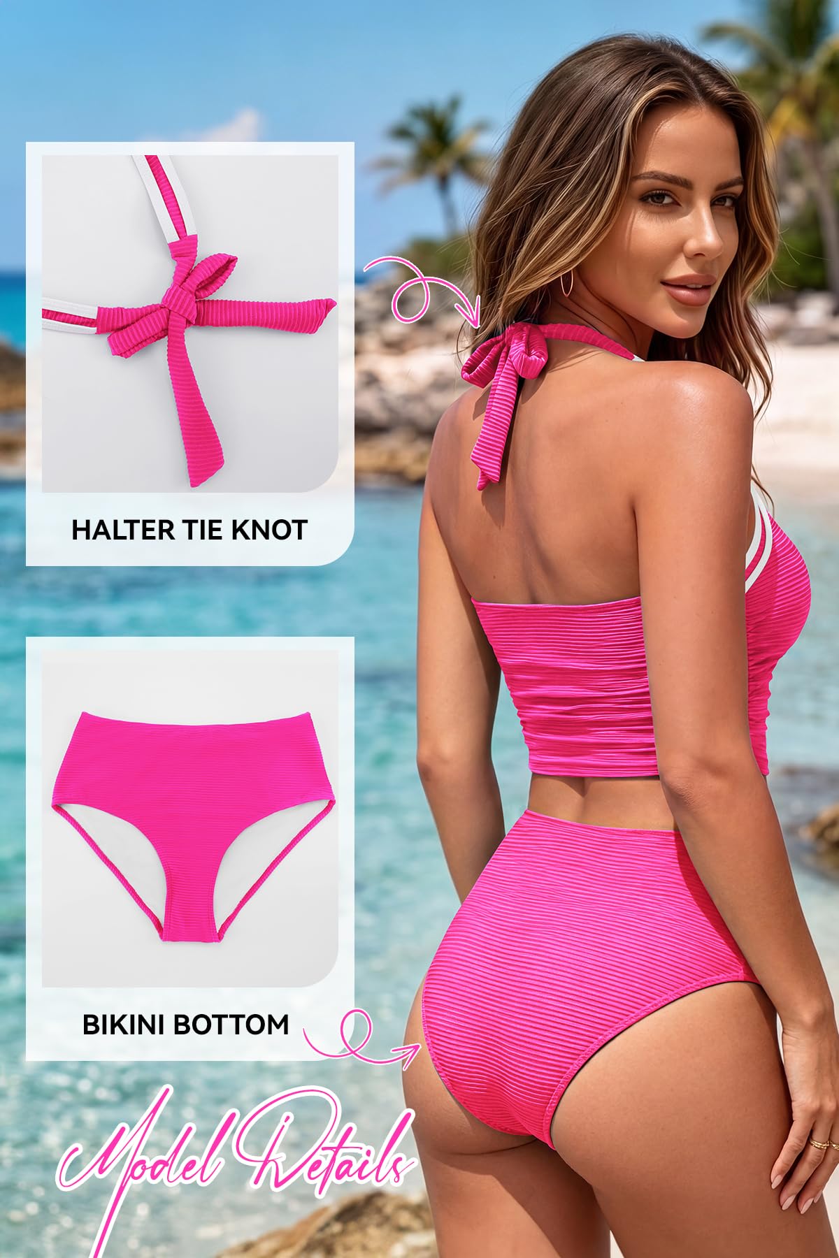 SHEKINI Costume da bagno da donna con scollo all'americana