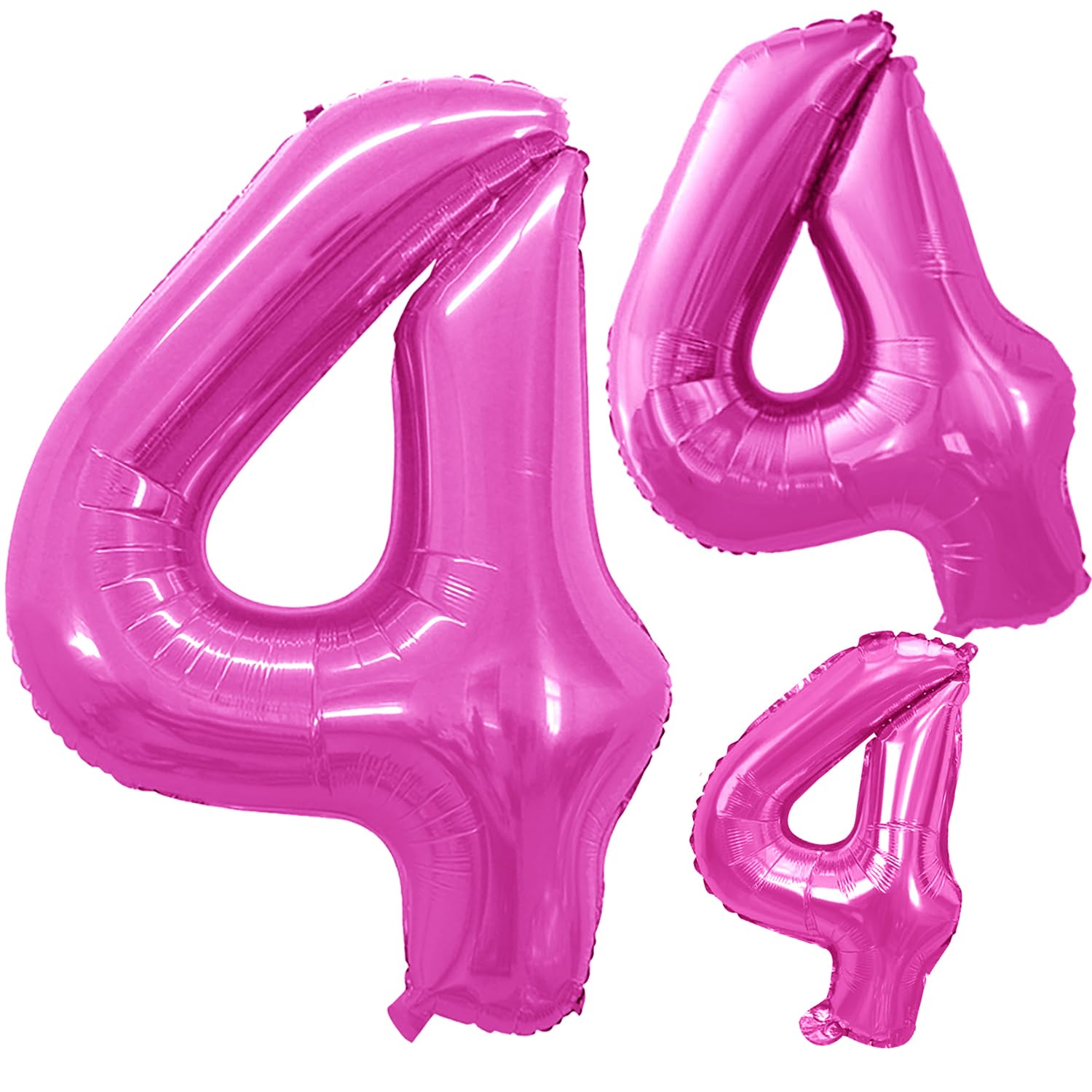 GOER Pink Foil Balloons Number 4,Huge Number Balloons for 4th 44th Birthday Party Supplies Anniversary Decorations(3 pcs,42 inch,32 inc,16inch)