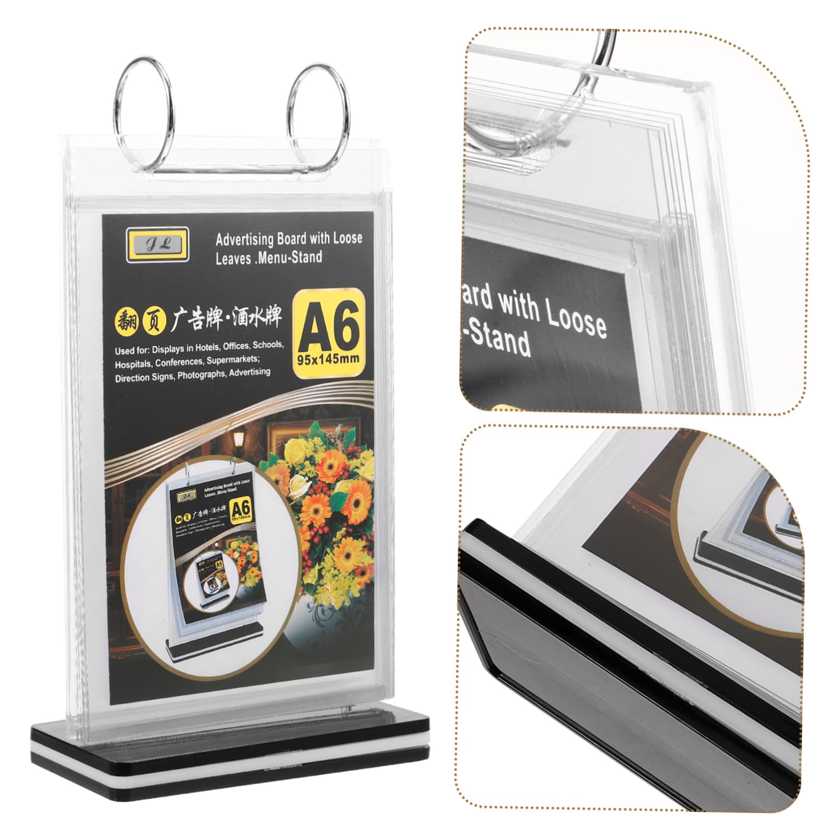 Sewroro 11piezas Soporte De Menú Transparente De Soporte De Exhibición De Mesa Para Restaurantes Con Base Para Menú y Carteles Publicitarios Adecuado Para Supermercados y Tiendas