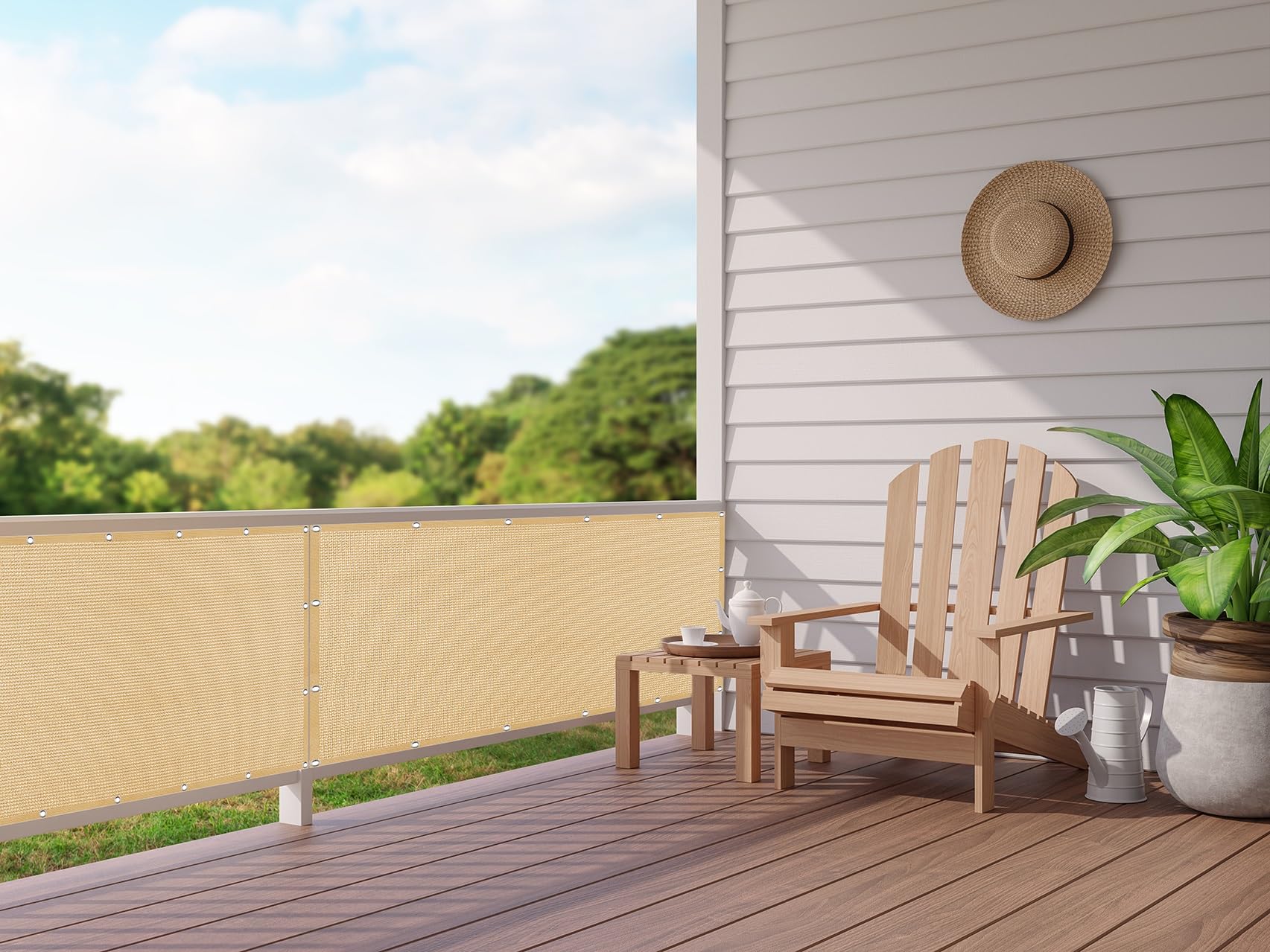 Osłona przeciwsłoneczna na taras, balkon, do ogrodu, wodoodporna, odporna na promieniowanie UV, 110 x 700 cm, odporna na promieniowanie UV, 110 x 700 cm