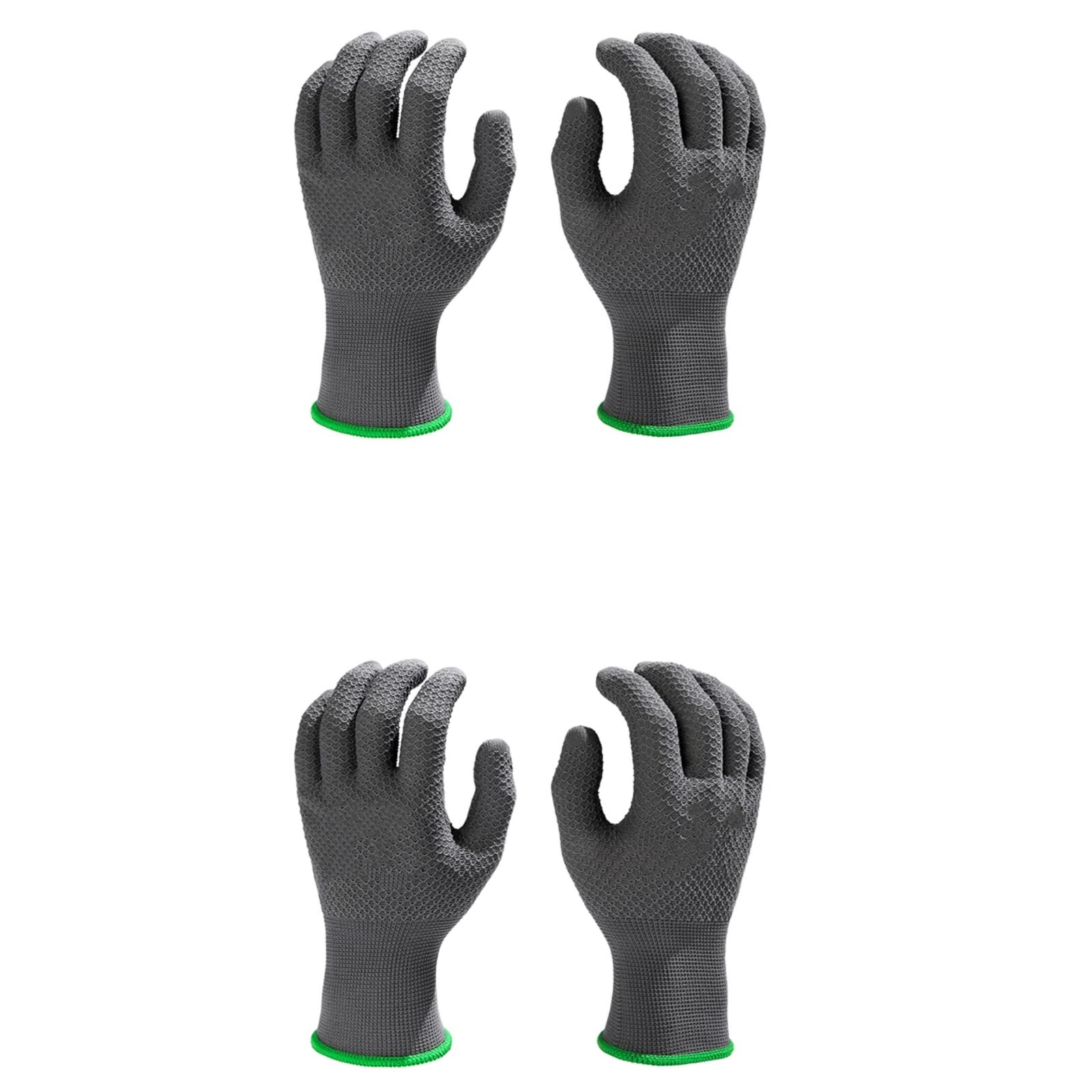 Safety Work Gloves Cut Resistant Multipurpose Safety Gloves, Pvc Beaded Non-Slip Gloves Thickened Wear-Resistant Breathable Construction Site Handling Beaded Non-Slip Rubber Gloves 2 Pairs