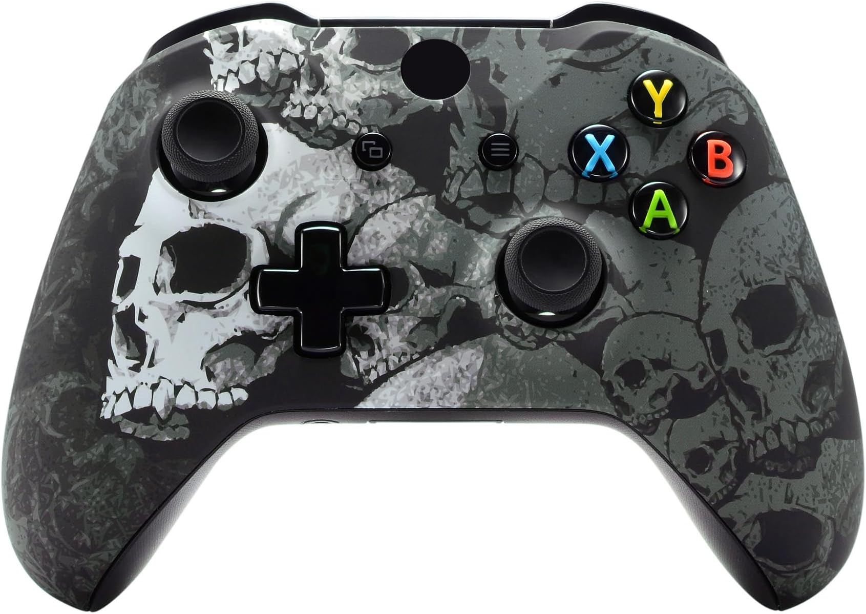 eXtremeRate Upper Case Protective Cover Skin Housing Kit Shell for Xbox One S/Xbox One X Controller (Skull)