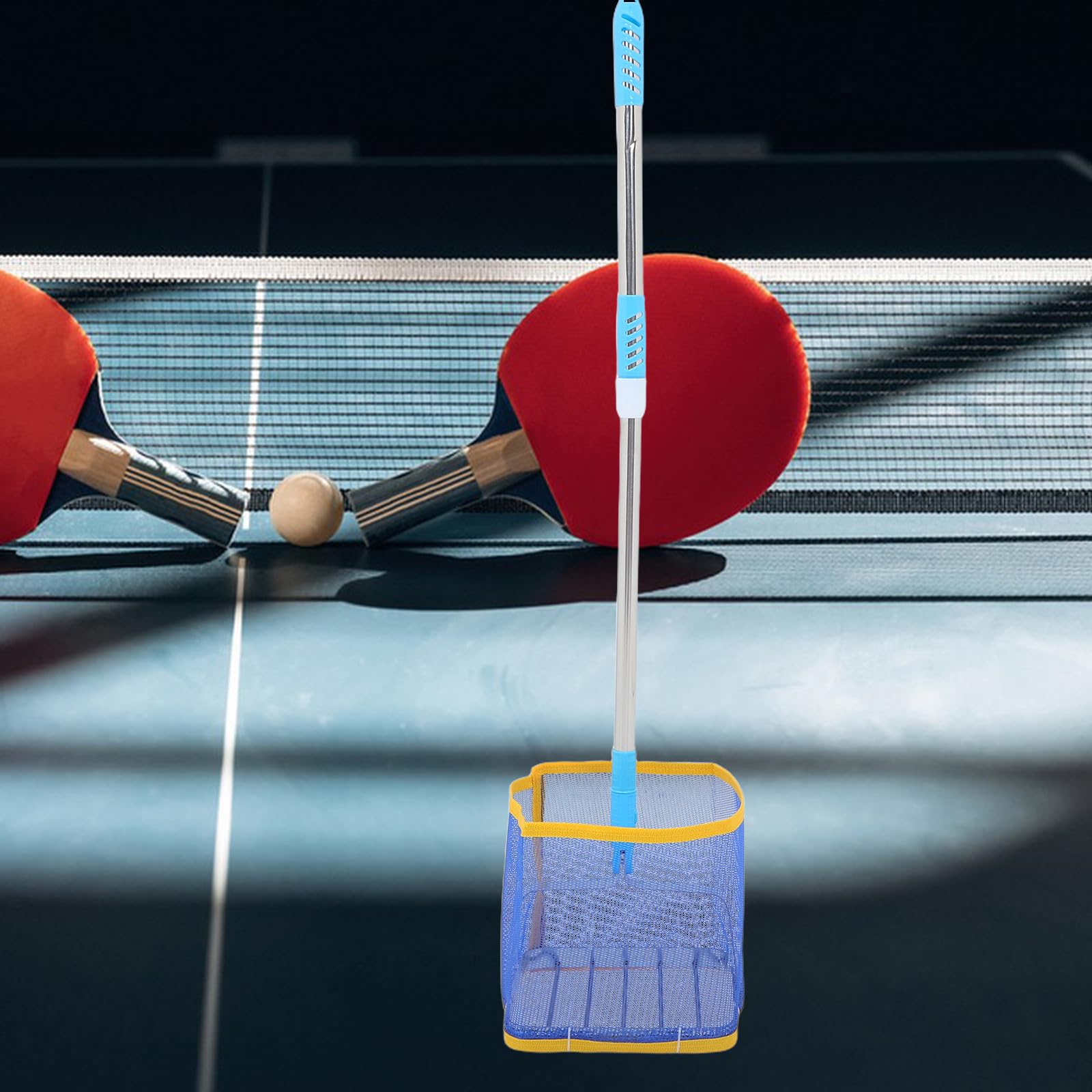 POPETPOP Teleskopischer Tischtennisball Auffangkorb aus Robustem Material Großer Ballsammler für Training Müheloses Aufheben ohne Bücken Tragbares Ballfangnetz für Tischtennissport