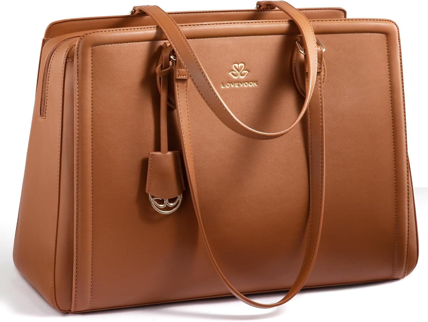 LOVEVOOK Laptop Bag for Women, Large Capacity Leather Computer Tote Bag, Waterproof Work Bags, Great Office Gifts for Women