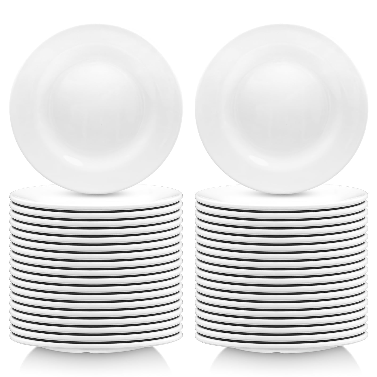 XJGQZ 36 Pack Melamine Dessert Plates, 15cm Small Salad Plates, White