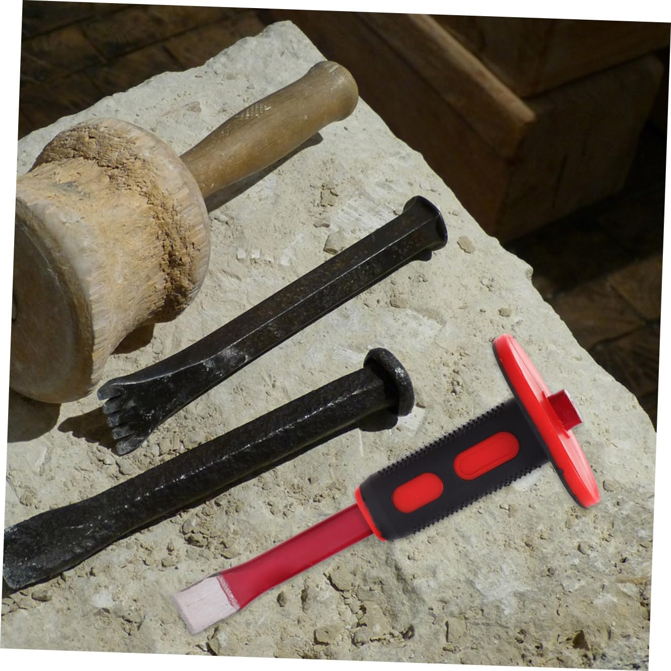 MAGICLULU Set Tagli Precisi 2 Pezzi Scalpelli per Muratura e Lavoro Pesante in Acciaio Cromo Vanadio Impugnatura in Pvc per Edilizia e Lavorazioni Metalliche