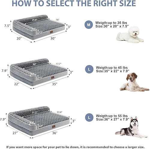 Miniatura 4 de BFPETHOME Camas ortopédicas para perros grandes, sofá impermeable para mascotas con funda extraíble lavable, cama para perros grandes con forro