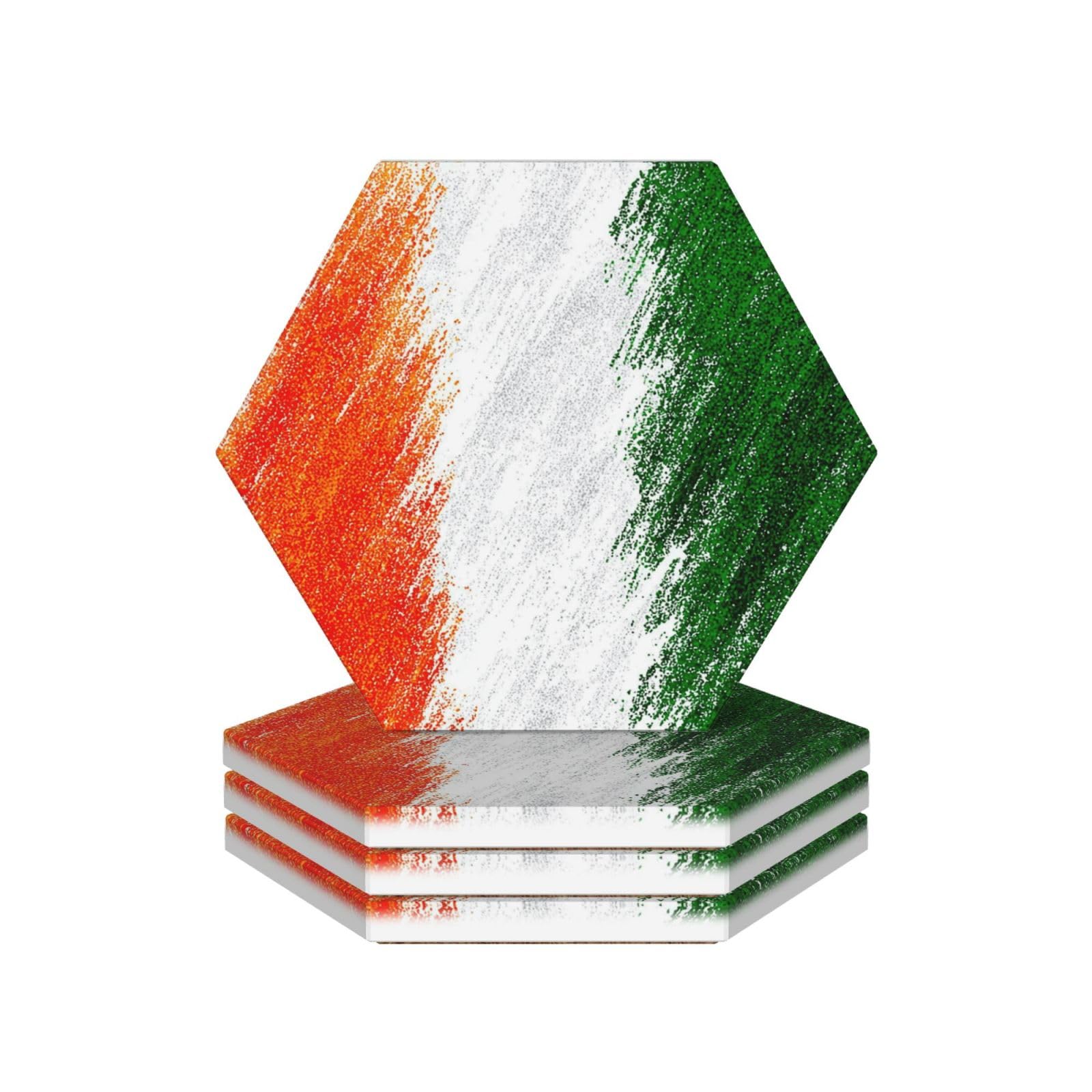 Drink Coasters Set of 4 Coffee Ceramic Coaster Irish Coasters for Drinks Coffee Cup Mat Heat Resistant Tabletop Protection Coaster Desk Accessorie Home Decorative