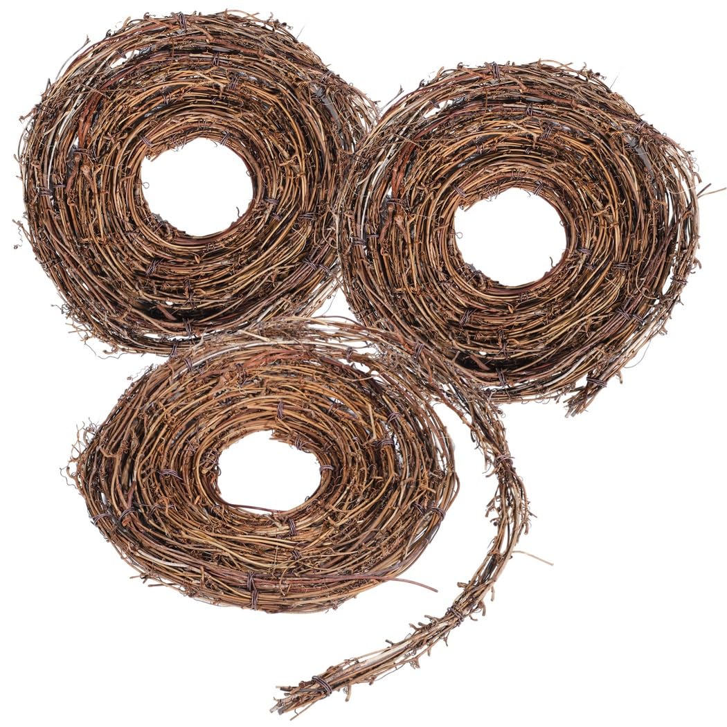 3 Pcs Natural Grapevine Vines, 15 Ft Flexible Twig Garland for DIY Wreath, Wall, Vase, and Wedding Décor