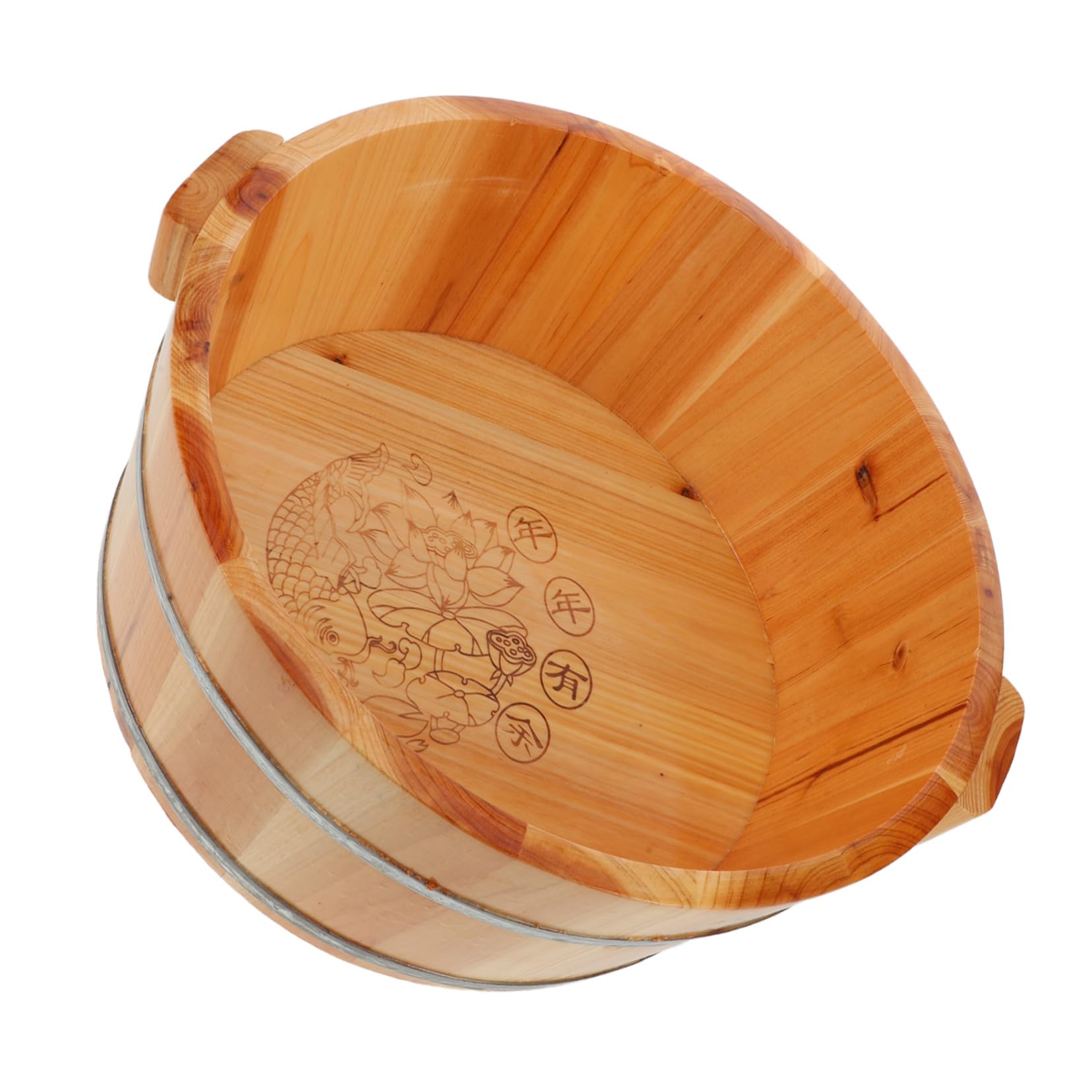 Cubo de Pedicura de Madera Marrón para Remojar los Pies