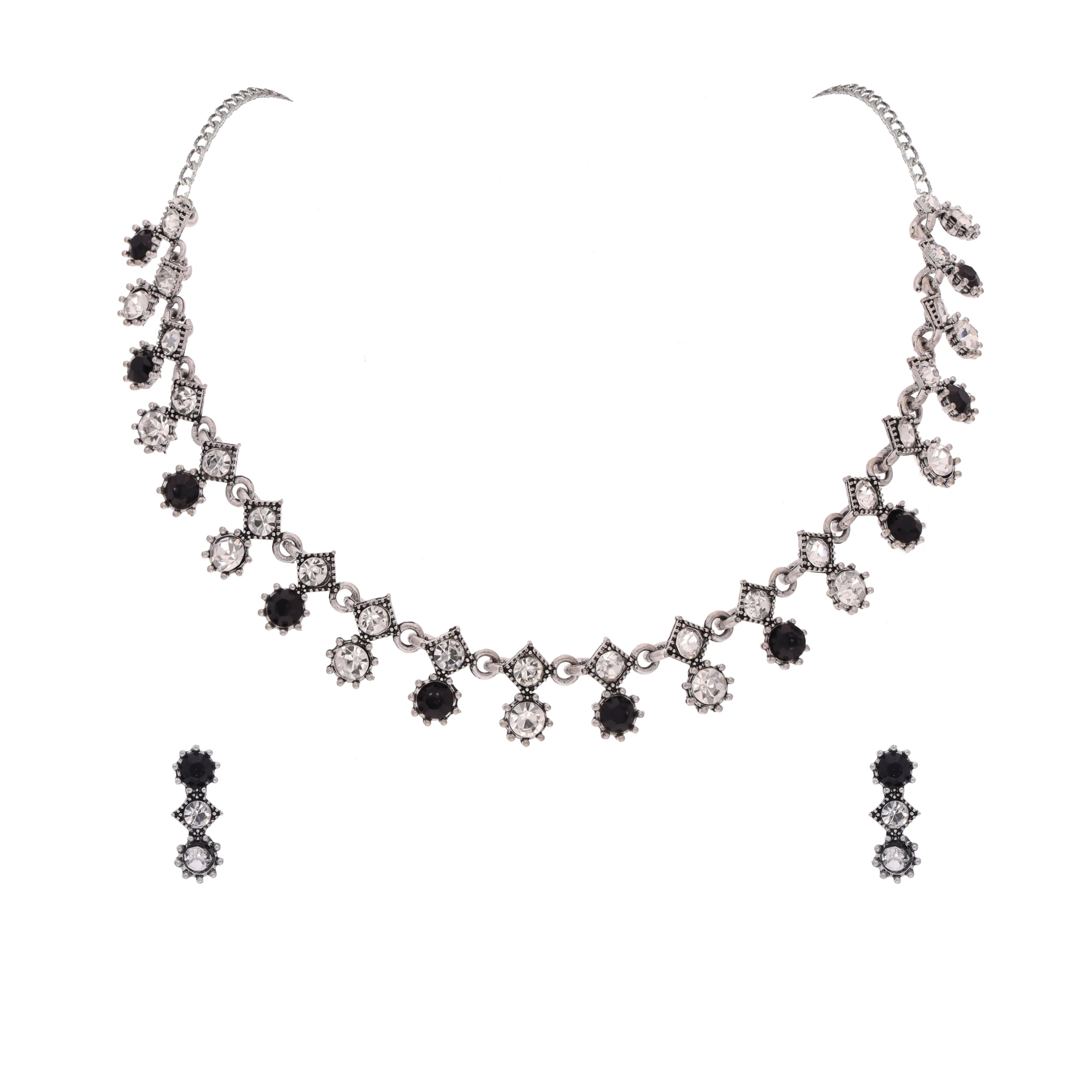 See full amazon price history chart for Brado Jewellery Oxidised Silver Plated Artificial Stone Studded Choker Necklace Jewelry set with 1 Pair of matching Earring for Women and Girls (SLR - White - Black) Brado Jewellery Oxidised Silver Plated Artificial Stone Studded Choker Necklace Jewelry set with 1 Pair of matching Earring for Women and Girls (SLR - White - Black) (B0CP94C7BR) Amazon Price History, Amazon Price Tracker