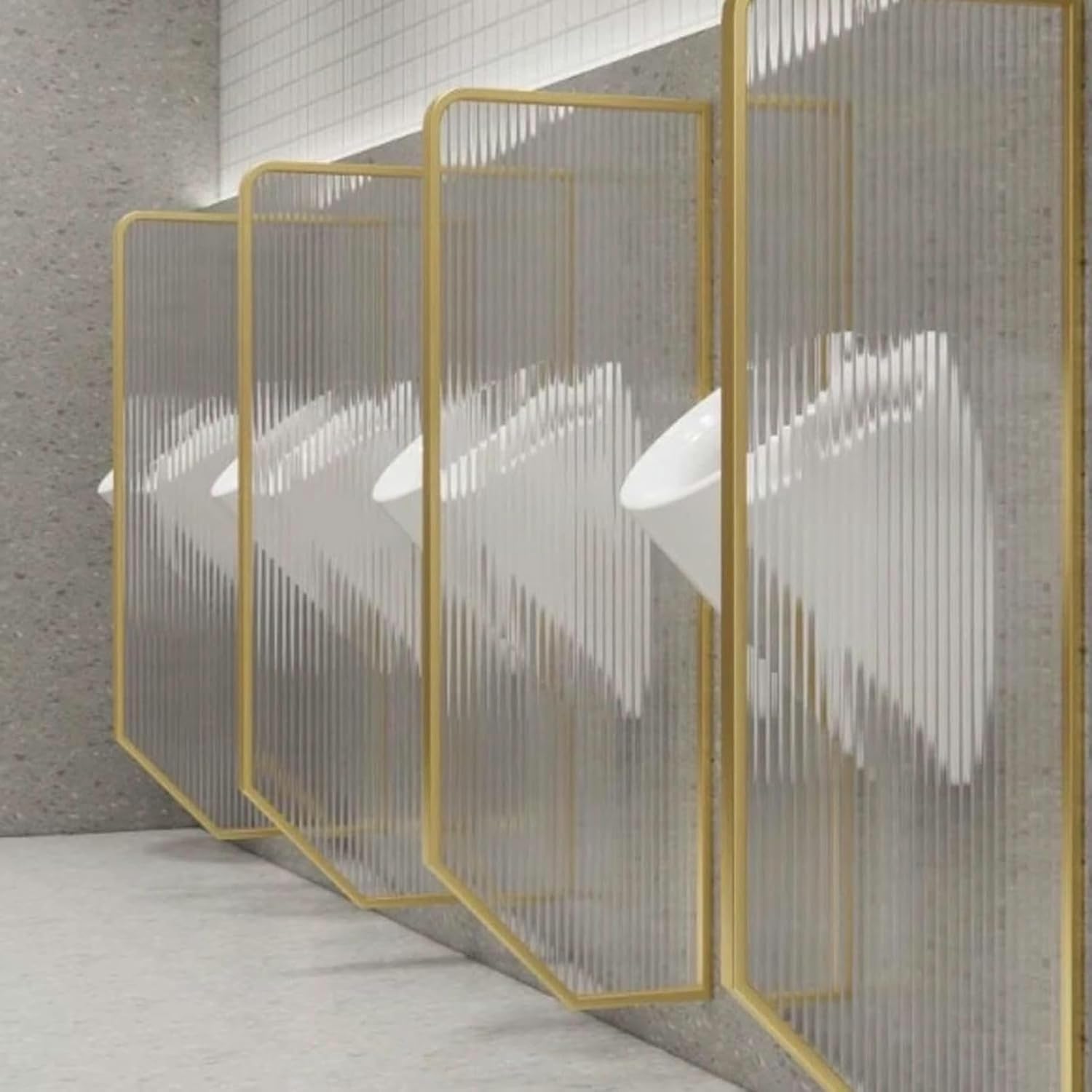 Mens Urinal Privacy Baffle,Wall-Mounted Men Urinal Privacy Screen,stainless steel toilet bathroom partition,public toilet partition with Tempered Glass,Used in public toilets and bars ( Color : Black