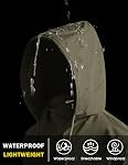 COOFANDY Veste de pluie légère pour hommes Paquet imperméable imperméable avec capuche Randonnée Golf brise-vent