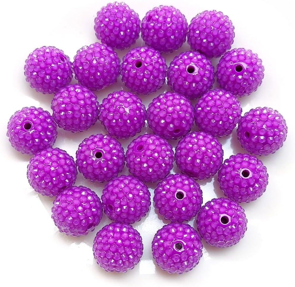 20mm, 16mm, 14mm, 12mm, 10mm Colorful Rhinestone Beads Round Spacer Beads for Jewelry Bracelet Necklace Pen Bag Chain Making Crafts Supplies (20 Mix Colors-3)