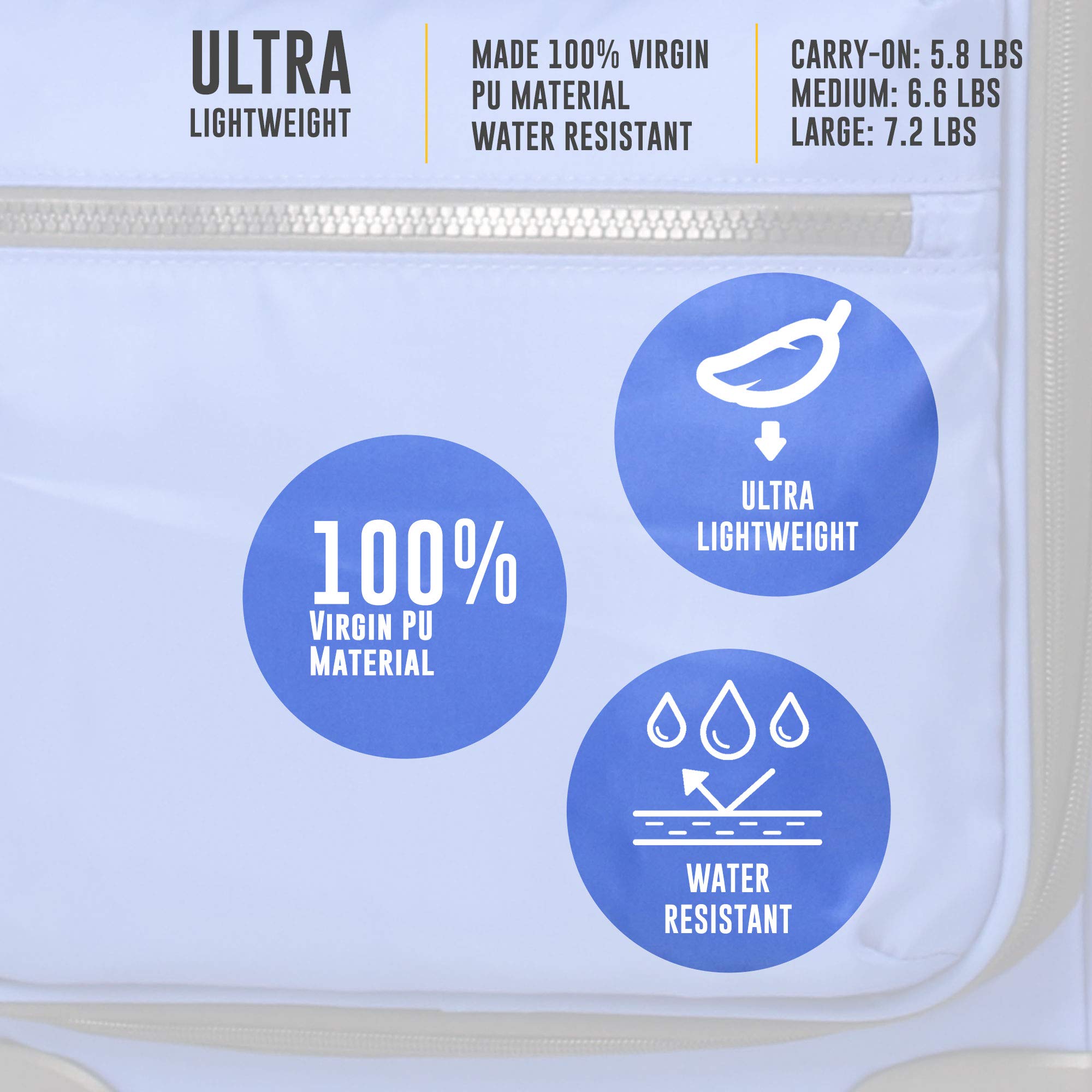 LUCAS Maleta de mano ultraligera y expandible de 20 pulgadas, pequeña bolsa rodante que se adapta a la mayoría de compartimentos de aerolíneas, maleta duradera de 8 ruedas giratorias, Azul real, 20in
