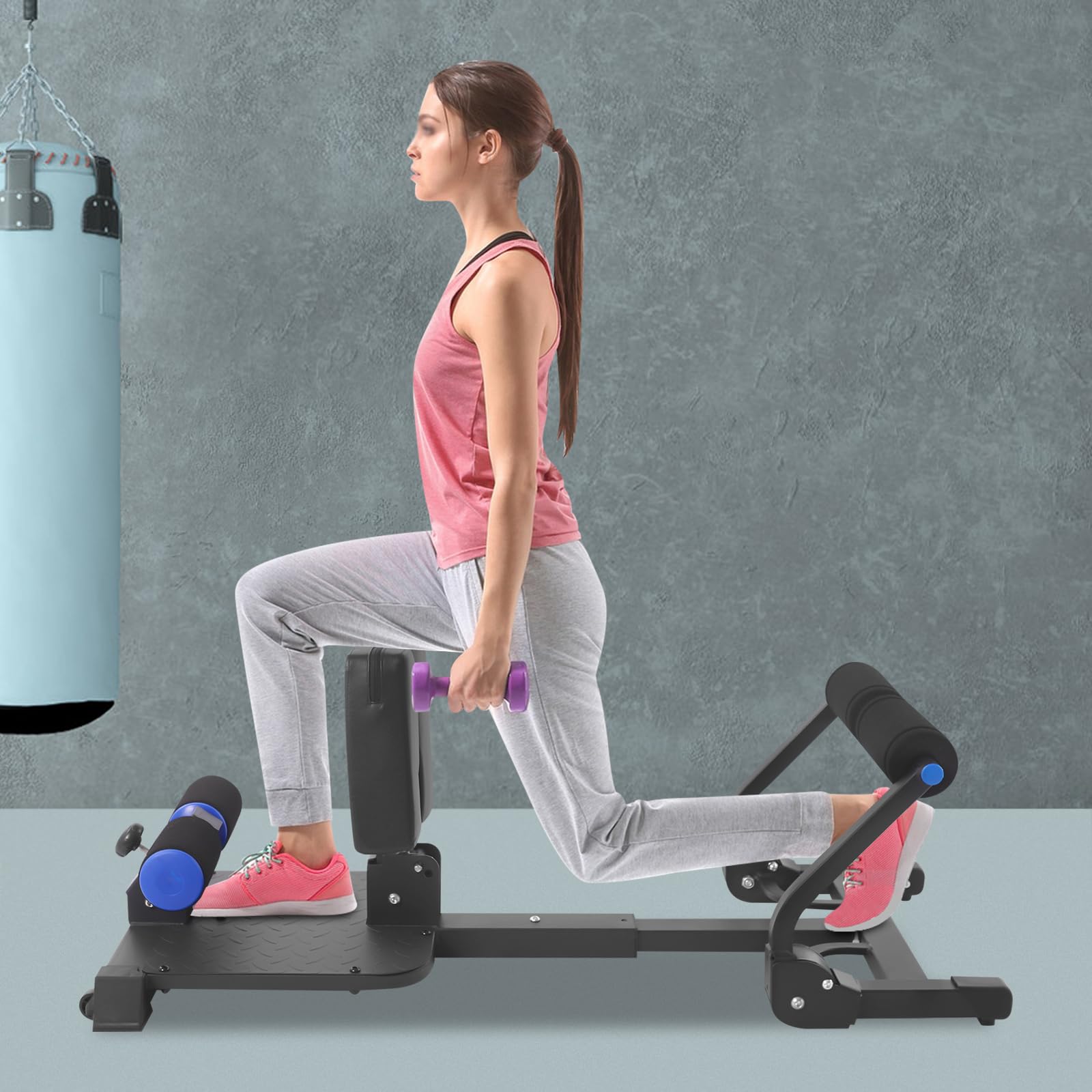 Sissy Squat, Multi-funzione Deep Sissy, macchina per le gambe, Pieghevole, Altezza regolabile, Capacità di carico 120 kg per fitness, palestra, sport, 3 in 1 Attrezzature per il fitness a casa