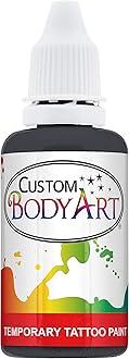 BLACK TEMPORARY TATTOO INK AIRBRUSH BODY ART PAINT 1-OZ