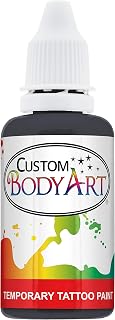 BLACK TEMPORARY TATTOO INK AIRBRUSH BODY ART PAINT 1-OZ Price In India