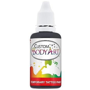 Custom Body Art Black Airbrush Body Paint 1oz - Alcohol-Based