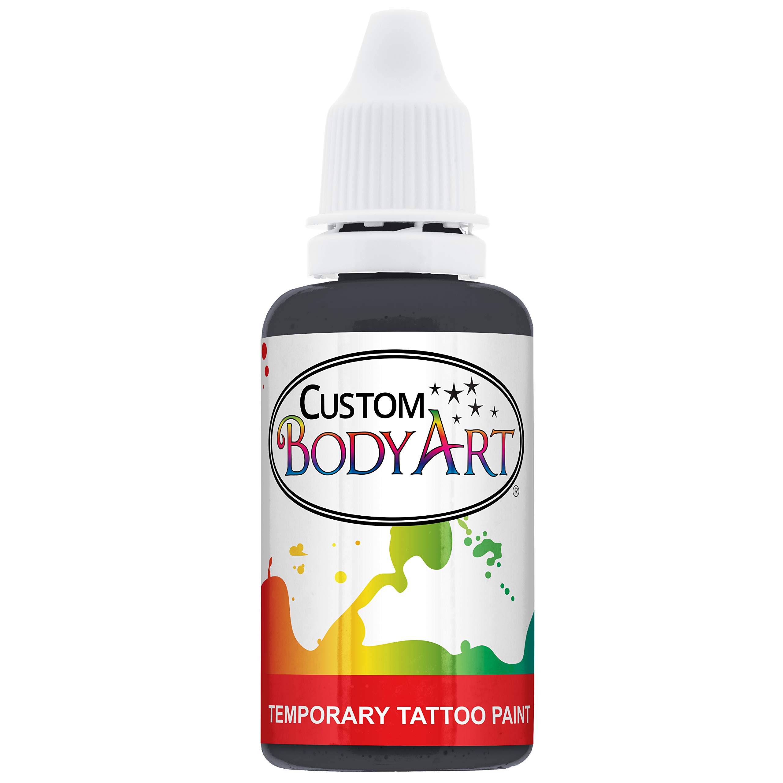 BLACK TEMPORARY TATTOO INK AIRBRUSH BODY ART PAINT 1-OZ